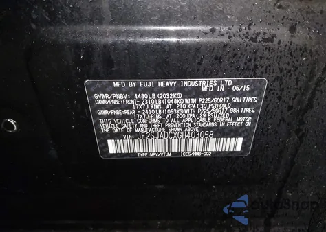 2016 Subaru Forester 2.5I Premium z USA, uszkodzony, nr VIN JF2SJADCXGH403058